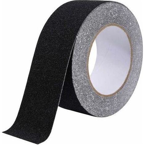Ruban Adhésif Antidérapant, Bande Antidérapante à Haute Traction Adhérence, Bande Adhésive Abrasive Solide de Sécurité pour Escaliers, Marchepieds, Rampes, Extérieur et Intérieur 5 cm x 10 m Noir (1/5)