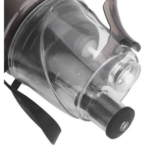 Bouteille d'eau portable 600 ml en plastique transparent avec embout pulvérisateur anti-fuite (noire) (1/5)