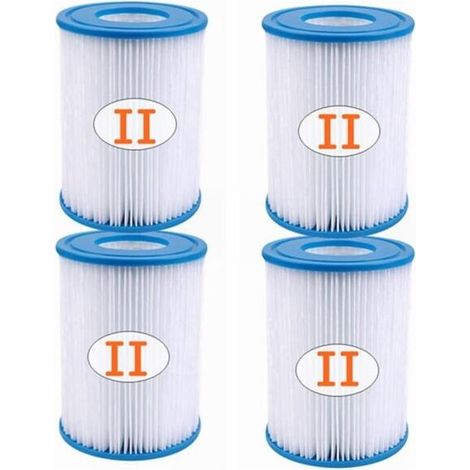 Lot de 4 cartouches filtrantes pour piscine de type II - Pour filtre de type II - Pour 58094 (1/4)