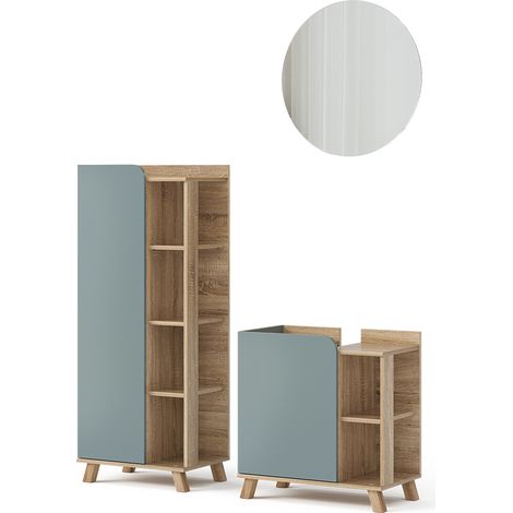 Badmöbel-Set Karen, Blau-Grau, 3 Teile, Vicco