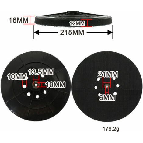Plateau de ponceuse compatible avec la ponceuse à sec einhell TC - DW 215 te - DW (Ø 215 mm) (1/3)