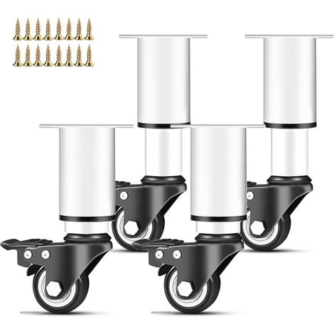 4 Pièces Pied De Meuble, Pieds De Meuble Hauteur Réglable(14-16cm(Blanc)) (1/5)