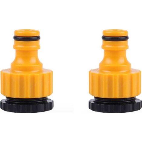 Conector de grifo 2 en 1 (paquete de 2), conector de grifo de jardín de 1/2" y 3/4", juego de conectores de manguera para riego de jardín. (1/5)