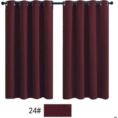 Rideau occultant isolant thermique 2 pièces - 107x160 cm - à illets - Convient pour porte-fenêtre