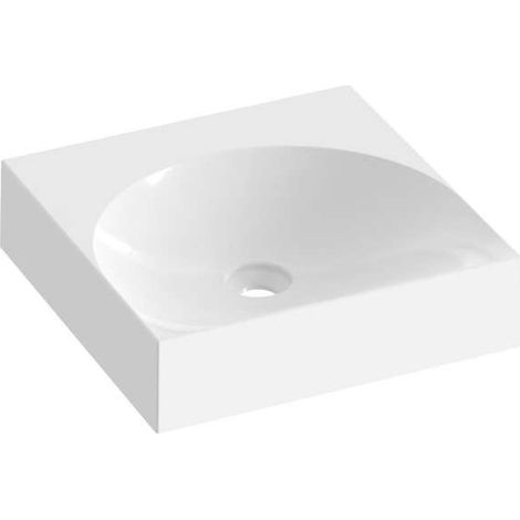 Ravak Lite - Lavamanos 45x45 cm, sin rebosadero, sin orificio para grifo, blanco XJX01345000 (1/2)