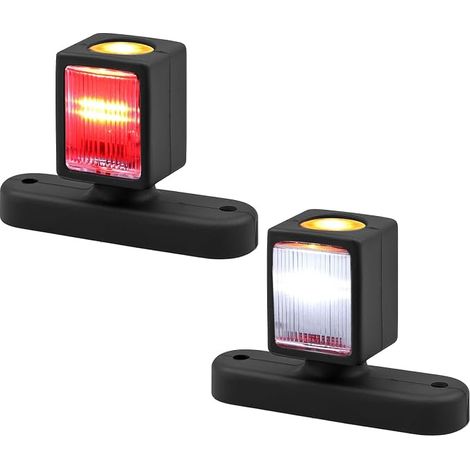 Lot de feux de position latéraux LED Lampe de Dégagement de Contour de Feu de Gabarit Latéral Universel pour Voiture SUV Van Lorry Rvs Bus Bateau Remorque LED Camion - 74mm (1/5)