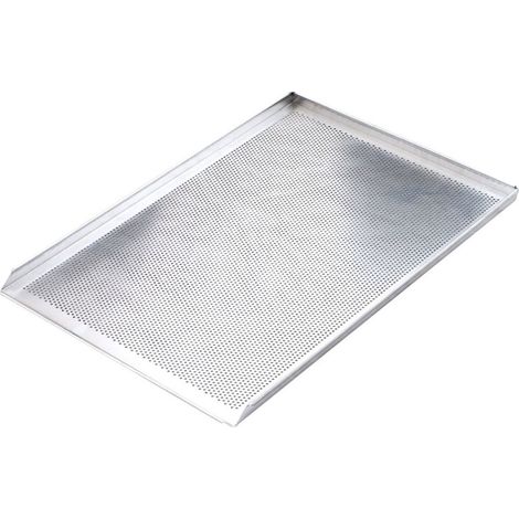 Plaque de cuisson perforée en aluminium avec 3 bords - Stalgast