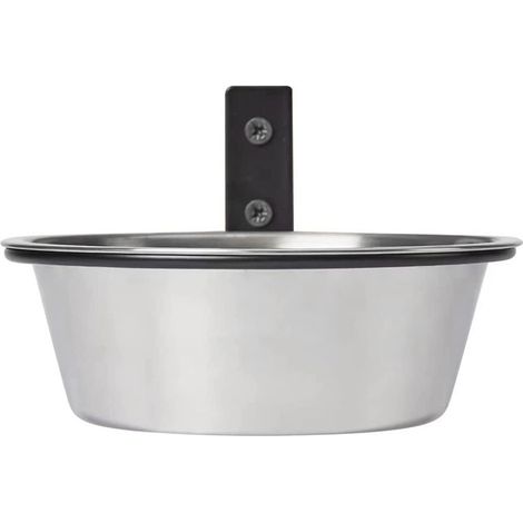 Zusammenklappbarer, 20 cm (8 Zoll) großer Wandnapf aus Edelstahl für Futter und Wasser – Höhenverstellbarer Wandnapf für Hunde.