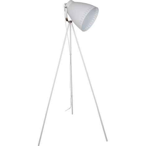 Lampadaire Italux Franklin trépied style blanc/nickel E27