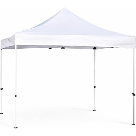 Gazebo Plegable 3x3 Metros Pro, Cenador, Pergola, Carpas para Exteriores jardín, terrazas, Camping y Playa Patas Blancas Blanca