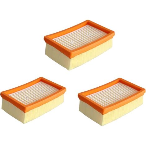 Pack of 3 Replacement Filters, Flat Pleated Filters, HEPA Filter Accessory Kit, Replacement Flat Pleated Vacuum Cleaner Filters compatible with Karcher WD5 WD4 MV4 MV5 Vacuum Cleaners (1/4)