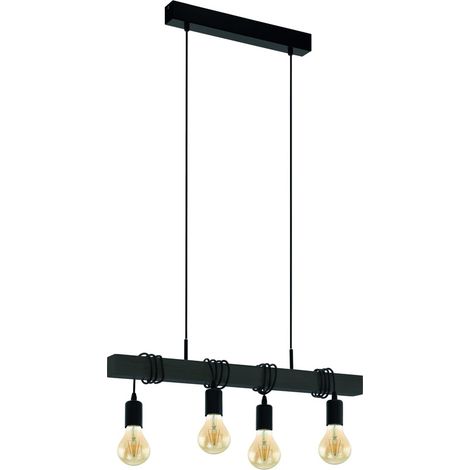 Lampe suspendue à 4 lumières Townshend noir - E27 - 44061