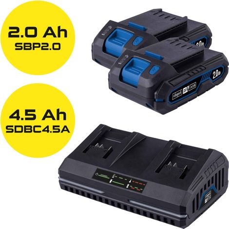 Kit de arranque 2 baterías 20V litio 2.0Ah Doble cargador de batería sbsk2.0-twin-f (1/2)