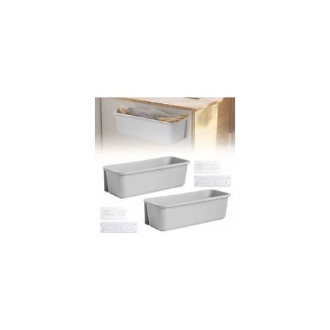 2 PCS Organisateur de Panier Coulissant 37.6x15.2x11.2cm Etagere de Rangement sous Evier Panier Rangement Cuisine Coulissant avec 2 Rails 4 Support Adhésif pour Cuisine, Blanc (1/4)