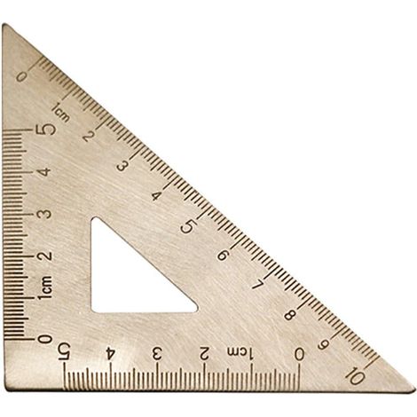 Équerre en laiton, isocèle, règle triangulaire, cartographique (1/5)