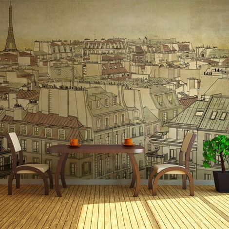 Papier peint au revoir Paris - 250 x 193 cm (1/4)