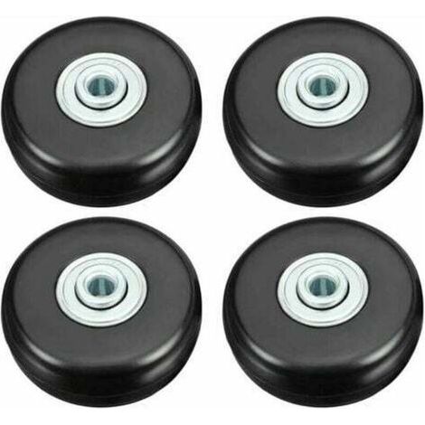 Bagages Roues de Rechange pour Trolley Chariot Valise, 4 Pièces 50mm, Caoutchouc Métal Kit Roulements Pivotants Réparation Noir (1/5)