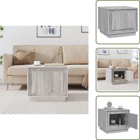 Table basse sonoma gris 51x50x44 cm bois d'ingénierie - Table Basse - Meuble Salon - Table D'appoint - Table Ronde - Design Moderne (1/5)