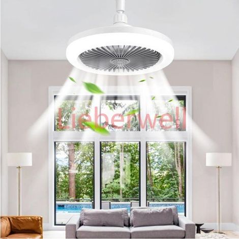 9001 LED FIMEI Ceiling Fan 30W with Light and Remote, Timer, 3 Dimmable Colors, 3 Speeds, Low Profile 25cm, Silent, White (1/5)