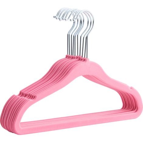 Set de 20 Cintres pour Enfants avec Revêtement en Velours, rose (1/5)