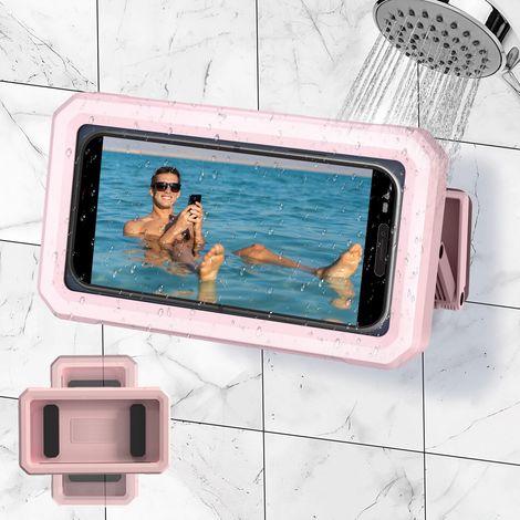 Wasserdichte Dusch-Handyhalterung – 480° verstellbare Drehung, beschlagfreies und wasserdichtes Gehäuse mit Touchscreen (1/4)