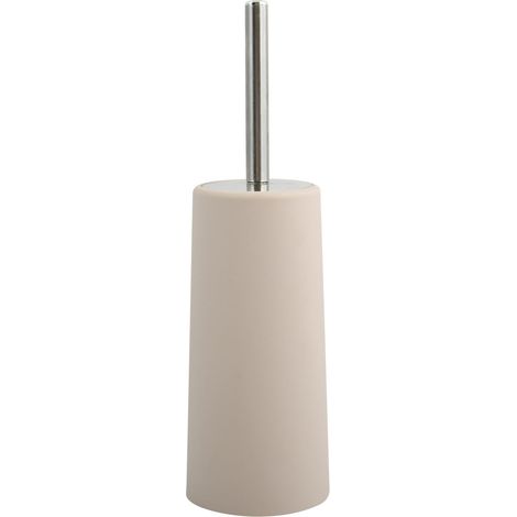 Brosse de WC - Manche en Acier Inoxydable - Design Compact - Ø36 cm - Couleur Beige - Accessoire Pratique pour Salle de Bain - Stockage Facile - Nettoyage Efficace et Design Élégant (1/2)