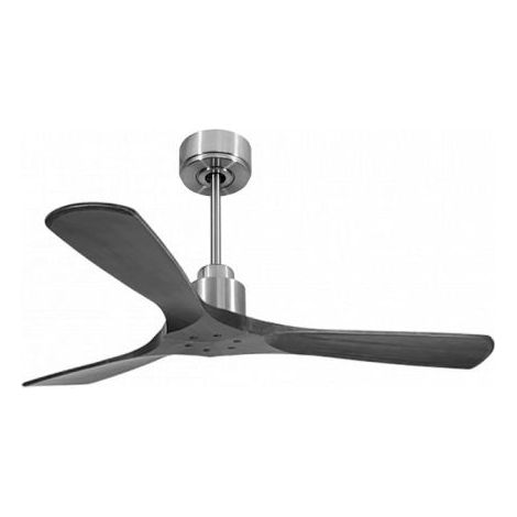 Tenerife de KlassFan - Super destratificateur et ventilateur DC 132 cm Chrome pales bois noir sans Lumière idéal 25 à 40 m² (1/5)