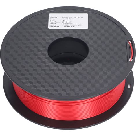 Filament PLA 1,75 mm, bicolore, finition brillante et soyeuse, consommable pour impression 3D, or rose (1/5)