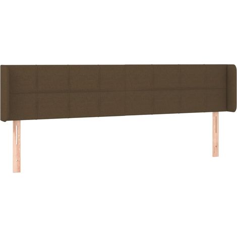 Tête de lit,Panneau décoratif avec oreilles Marron Foncé 163x16x78/88 cm Tissu CFW8828259 (1/5)