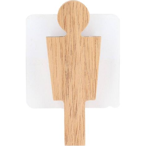 Placca su adesivo per la porta della toilette modello uomo di acacia - naturale - Tendance