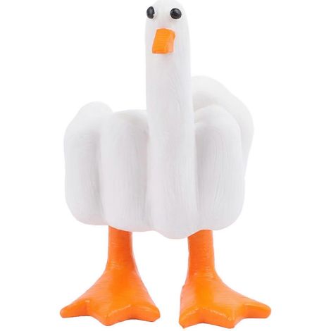 Figurine décorative canard doigt d'honneur SBSGV. petite figurine en résine amusante. ornement décoratif. sculpture artisanale en résine pour la maison. le bureau ou le bureau. (1/5)