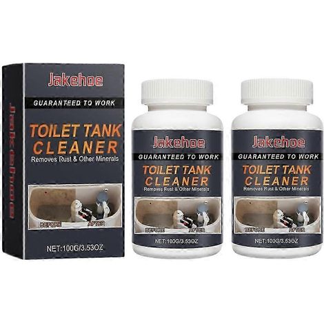 2 piècesNettoyant instantané pour réservoir de WC en poudre, élimine la rouille et autres dépôts minéraux, sans frotter, 100 g (1/5)