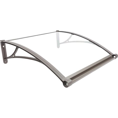 Auvent de porte-fenêtre, alliage d'aluminium, résistant aux UV, monté sur mur (1/2)