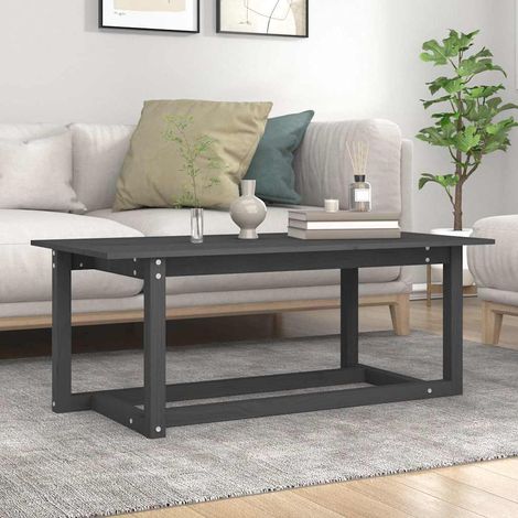 vidaXL Coffee Table Grey 110x55x45 cm Solid Wood Pine (1/5)
