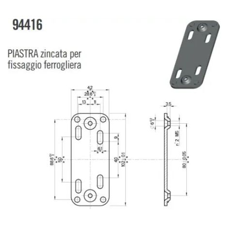 PISTRA PER FISSAGGIO INCONTRO XDRIN ZINCATA
