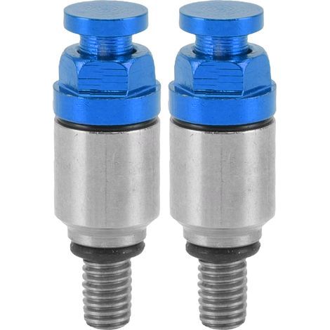 Ortviai Valve de décompression d'air pour fourche moto – Lot de 2, alliage d'aluminium, filetage M5x0.8, couleur bleue (1/5)