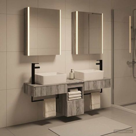 vidaXL Juego de Muebles de Baño 5 uds. Sonoma gris (1/5)