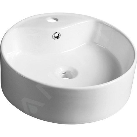 Sapho Yakarta - Lavabo à poser, avec trop-plein, trou pour robinetterie, blanc BH7021 (1/5)