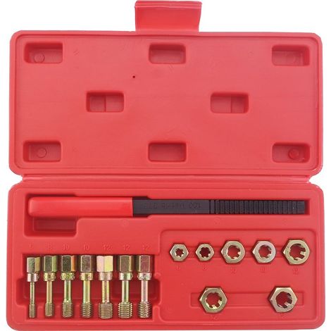 Kit 15 outils retaraudage métriques, limes tarauds filières, pour réparation filetage, rangement étui (1/5)