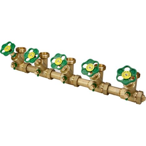 Schlösser ATV-Verteiler mit nichtsteigender Spindel, 5-fach, DN 25, Eingang 1", oberer Ausgang 1 1/2"