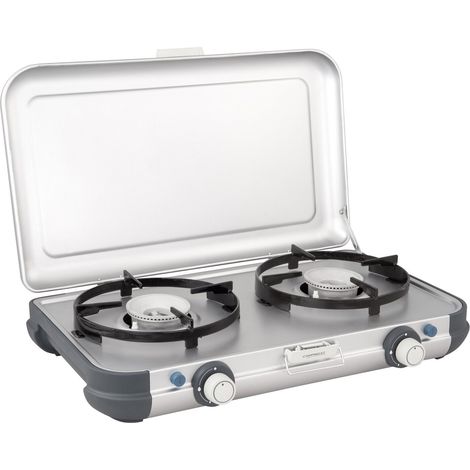 Campingaz – Réchaud à gaz 2 feux – Allumage piézoélectrique – Supports inox pour casseroles jusqu'à 24 cm – Puissance 2 x 2000 W
