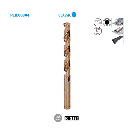 FORET METAL ACIER COBALT 5% MEULE D.4,5MM - 804.045.01 - LEMAN