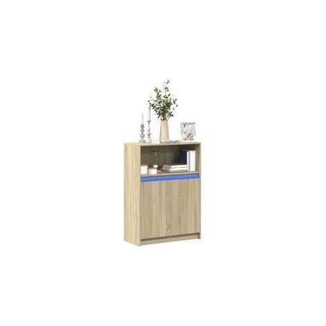 Buffet avec LED chêne sonoma 72x34x100 bois d'ingénierie (1/5)
