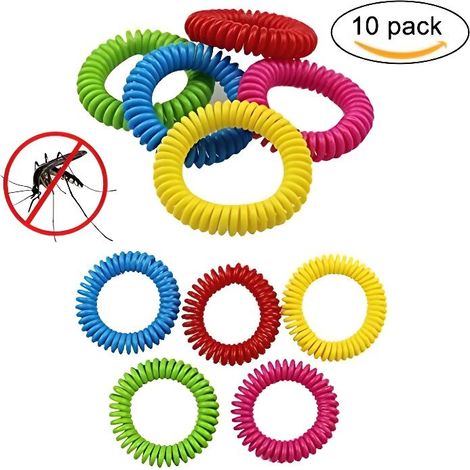 HONORNIC - 10pcs bracelets anti moustique EVA. differentes couleurs.100% naturelle.senteur citronelle (1/4)