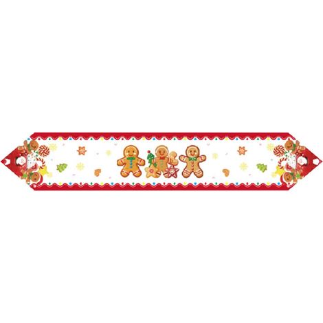 Chemin De Table Noël 183 cm Doux Décorations de Noël Chemins De Table De Fête Rouge Et Blanc Pour Décoration Fête Ferme Hiver Restaurant Appartement Cheminée Vacances Extérieur (1/5)