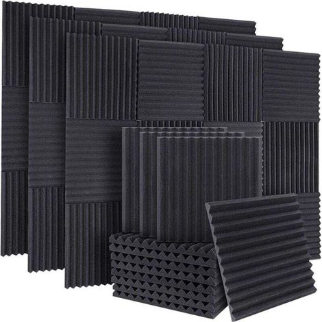 50 PièCes Panneaux Insonorisants en Mousse InsonoriséE Acoustique D'Isolation Phonique Cale pour Murs de Studio Plafond, 1X12X12 Pouces (1/5)