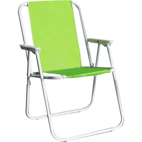 Poltrona sedia da spiaggia con braccioli e struttura in acciaio Hitch -  Chartreuse