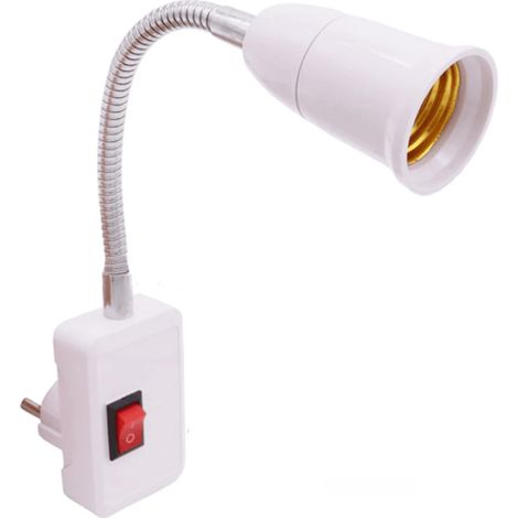 Adaptador de Enchufe E27 Europeo con interruptor V2  Blanco (1/5)