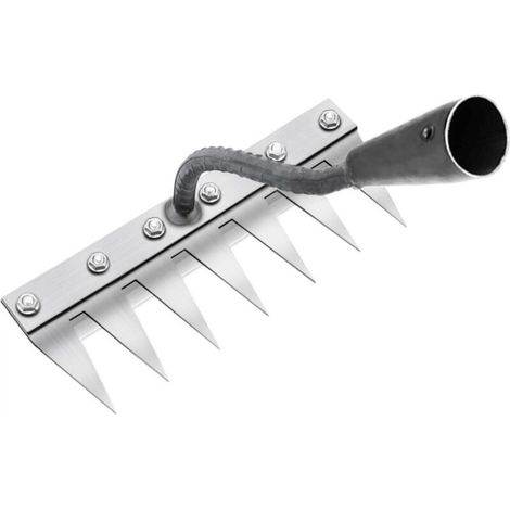 Multifunctional Metal Weeding Rake, 7-Tine Garden Rake, Portable Garden Rake for Weeding, Garden Tool for Weeding/Loosening/Sowing 7 Teeth (1/5)