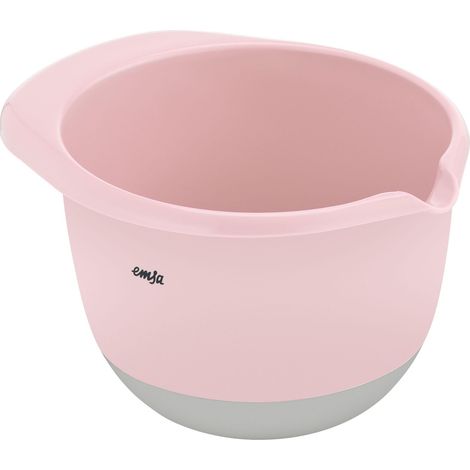 Bol mélangeur en plastique avec fond antidérapant et bord verseur empilable Rose 1,4 l (1/3)